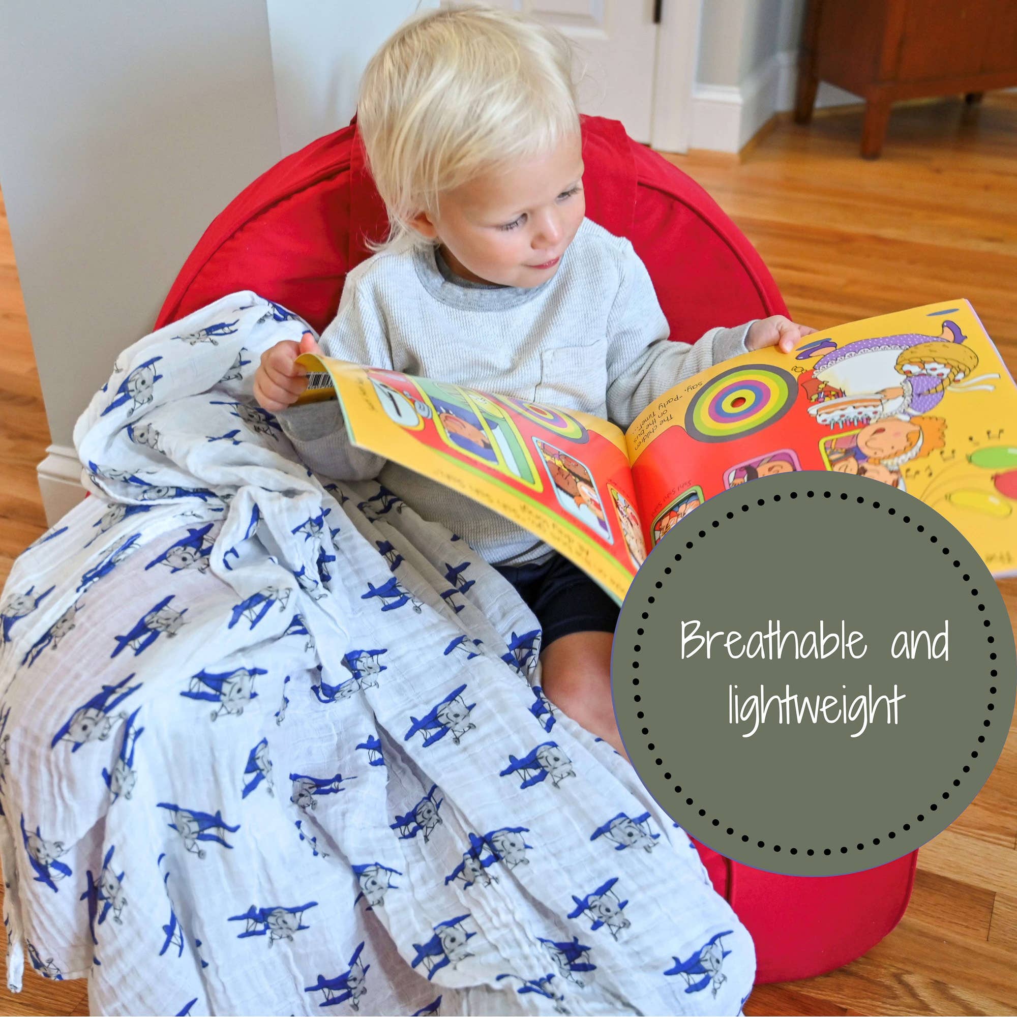 Up, Up, Up and Away Baby Muslin Swaddle Blanket