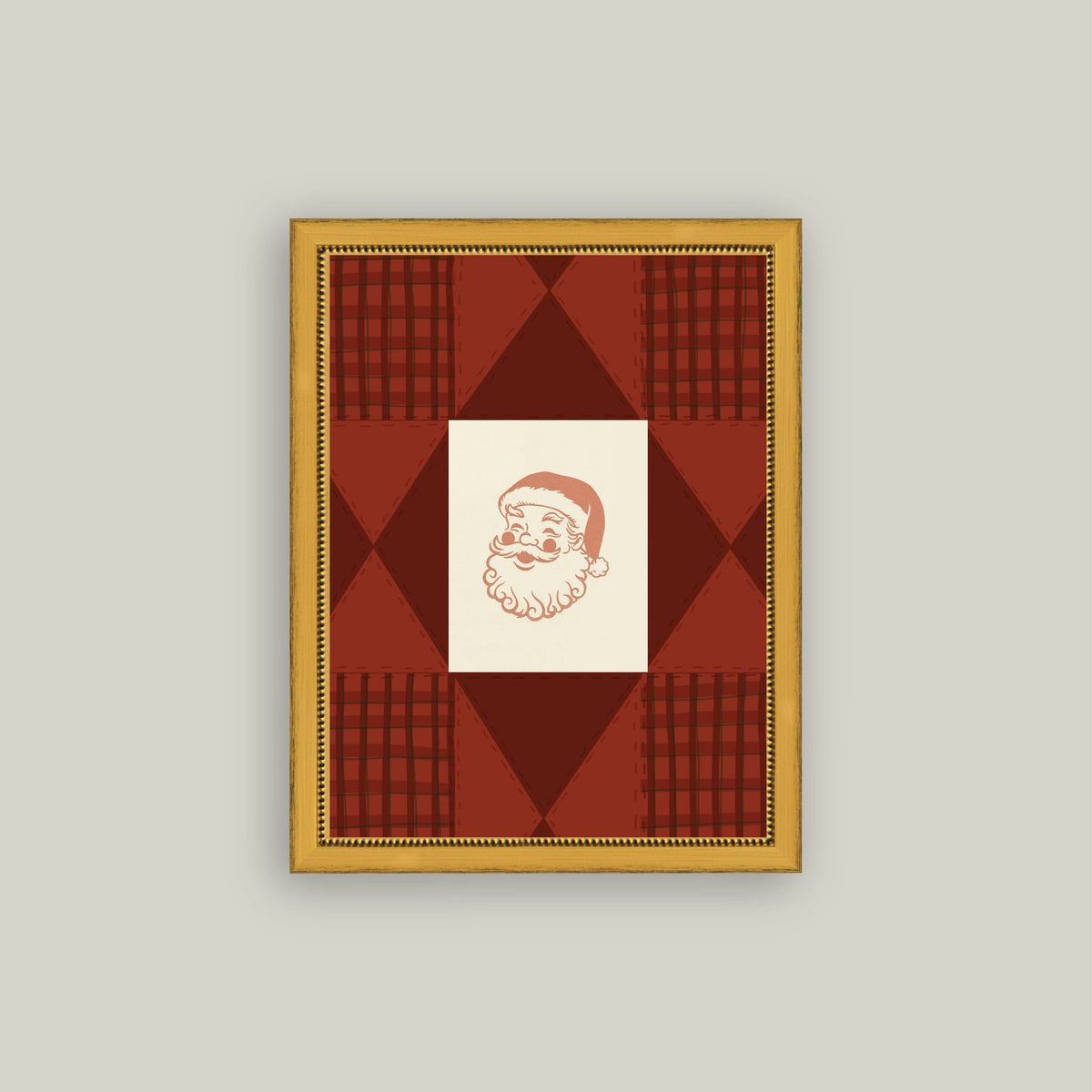 Plaid St. Nick Art Print - 7X9