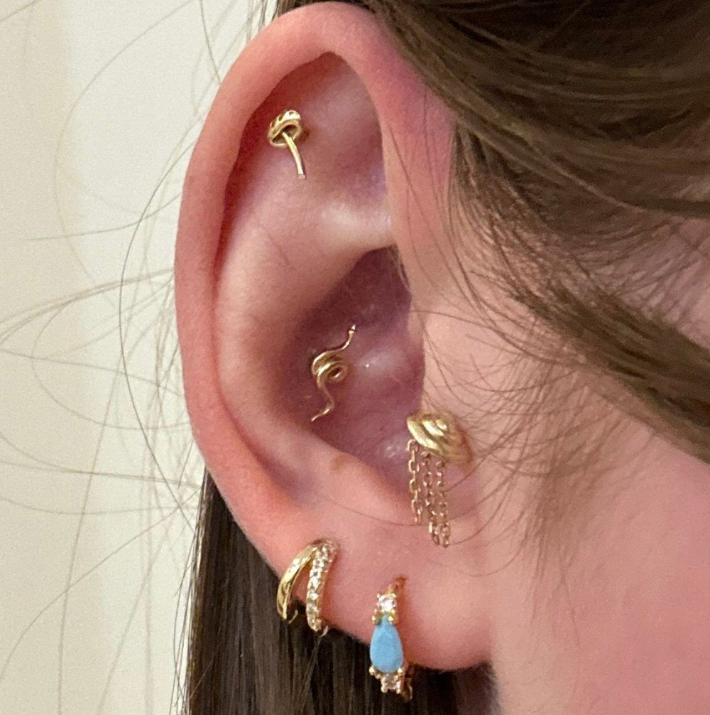 Spica Turquoise Teardrop Huggie Earring