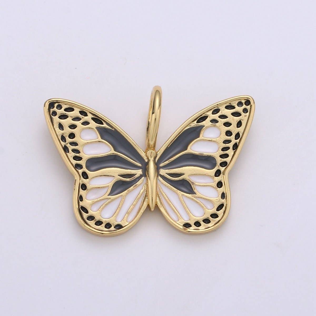 Black Enamel Butterfly Charm