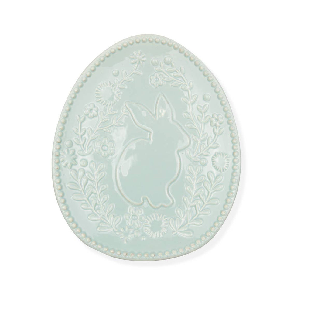 Add a touch of charm to your dining experience with our Embossed Floral Bunny Plate in Light Blue. Its delicate floral design and adorable bunny motif add a whimsical touch to any table setting. Perfect for Easter brunch or everyday use, this plate is sure to bring a smile to your face.