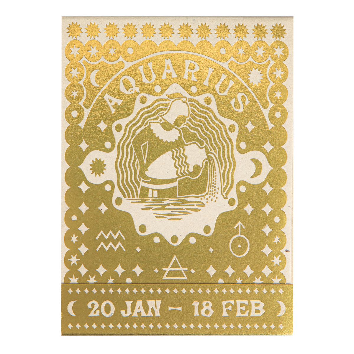 Aquarius Zodiac Matchbook