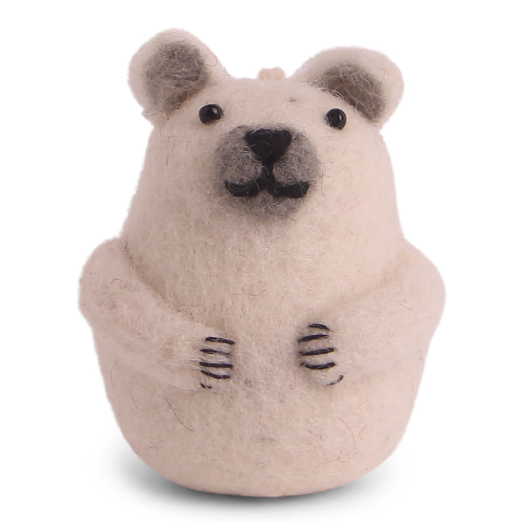 Felt Polar Bear Ornament 