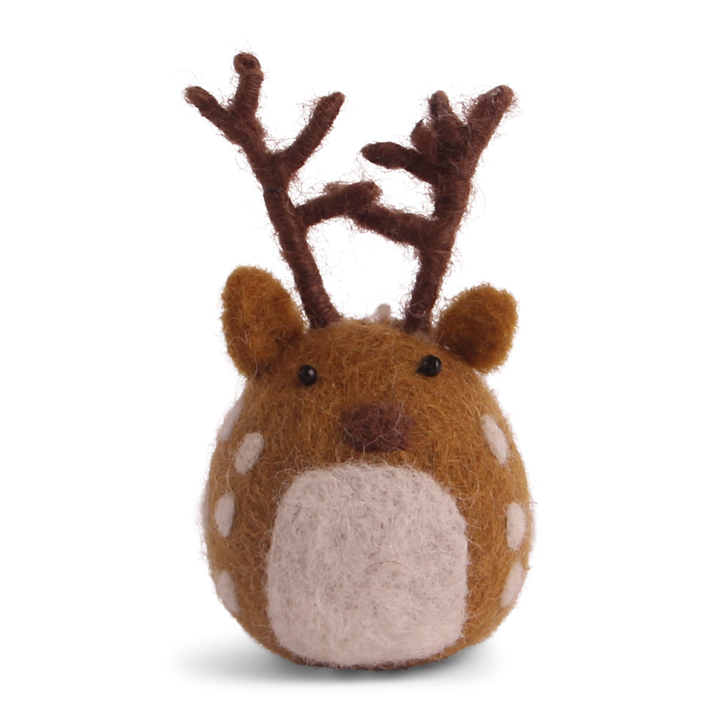 Felt Deer Ornament - 2"