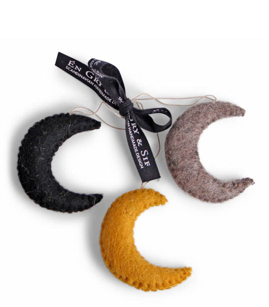 Felt Moon Ornaments