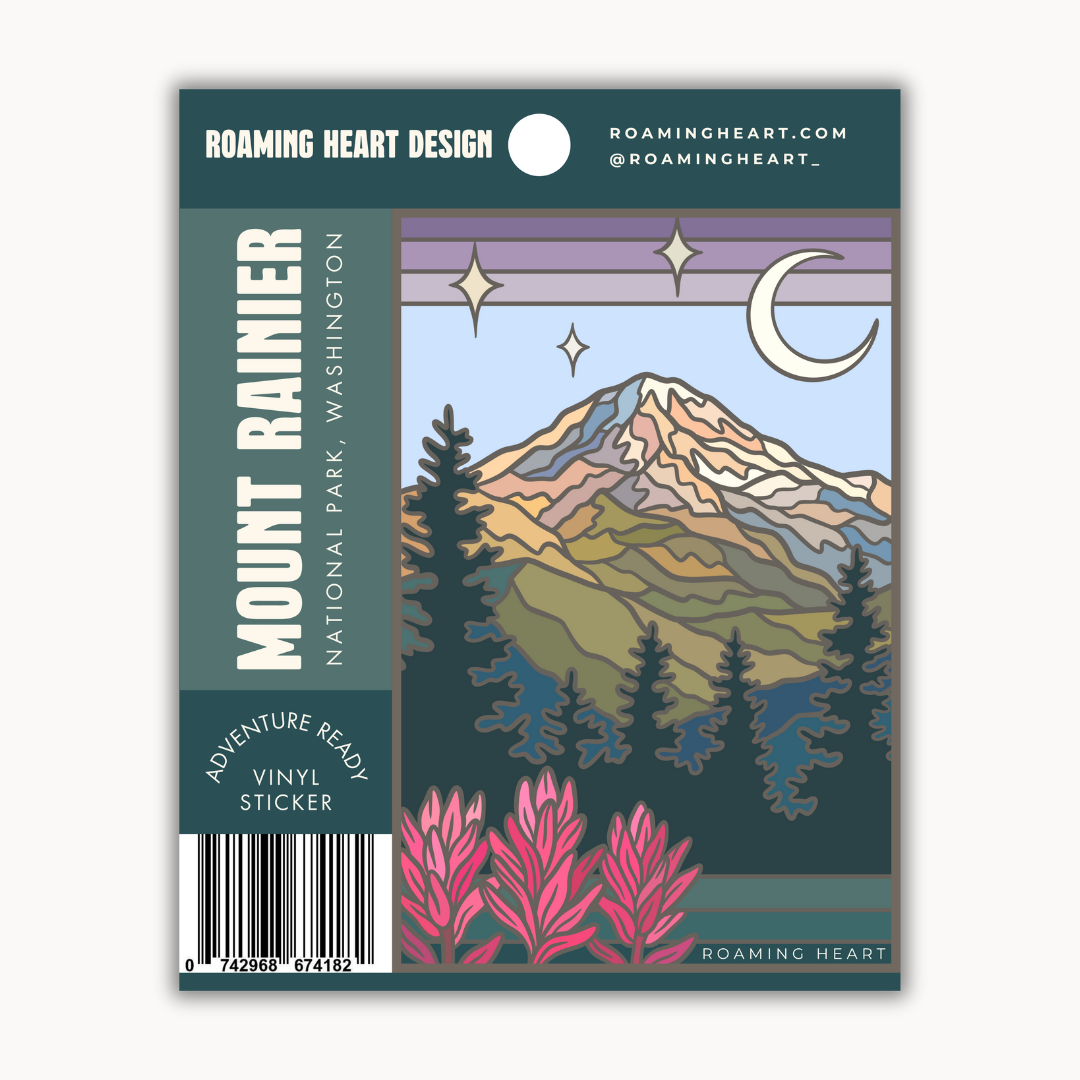 Mount Rainier National Park Magenta Paintbrush | Sticker
