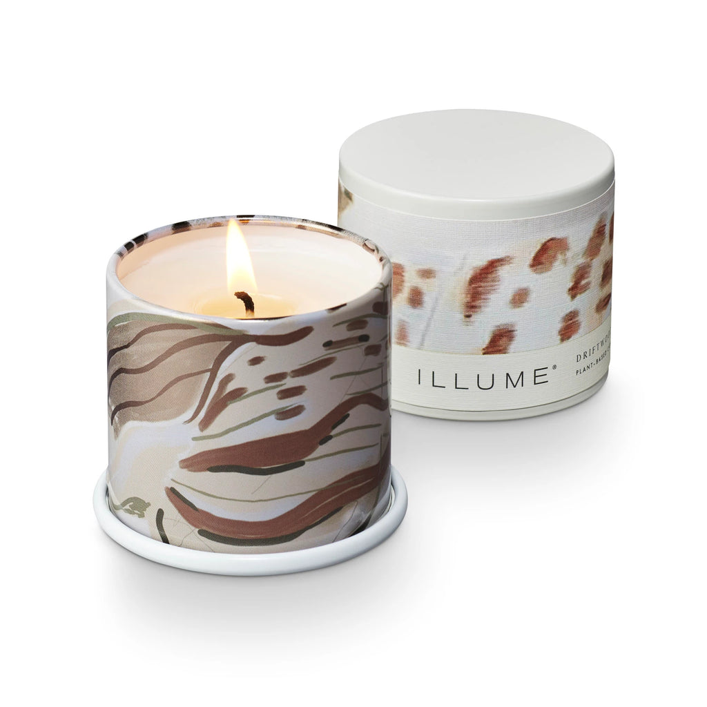 Candle. Driftwood is grounded in amber sand with a heart of citron blossom kissed with ocean mist