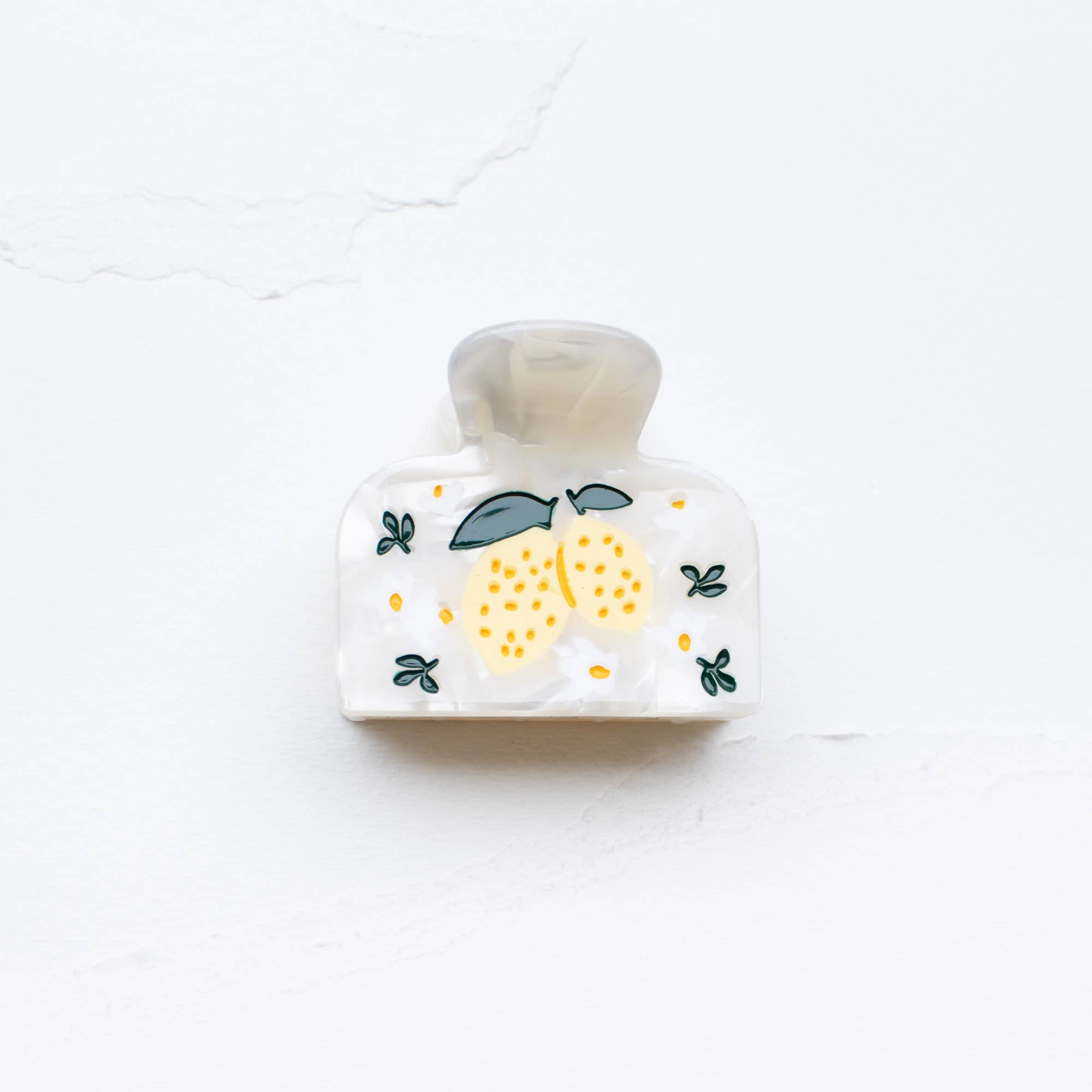 Eco Lemon Tree in Bloom Hair Claw Clip - cream