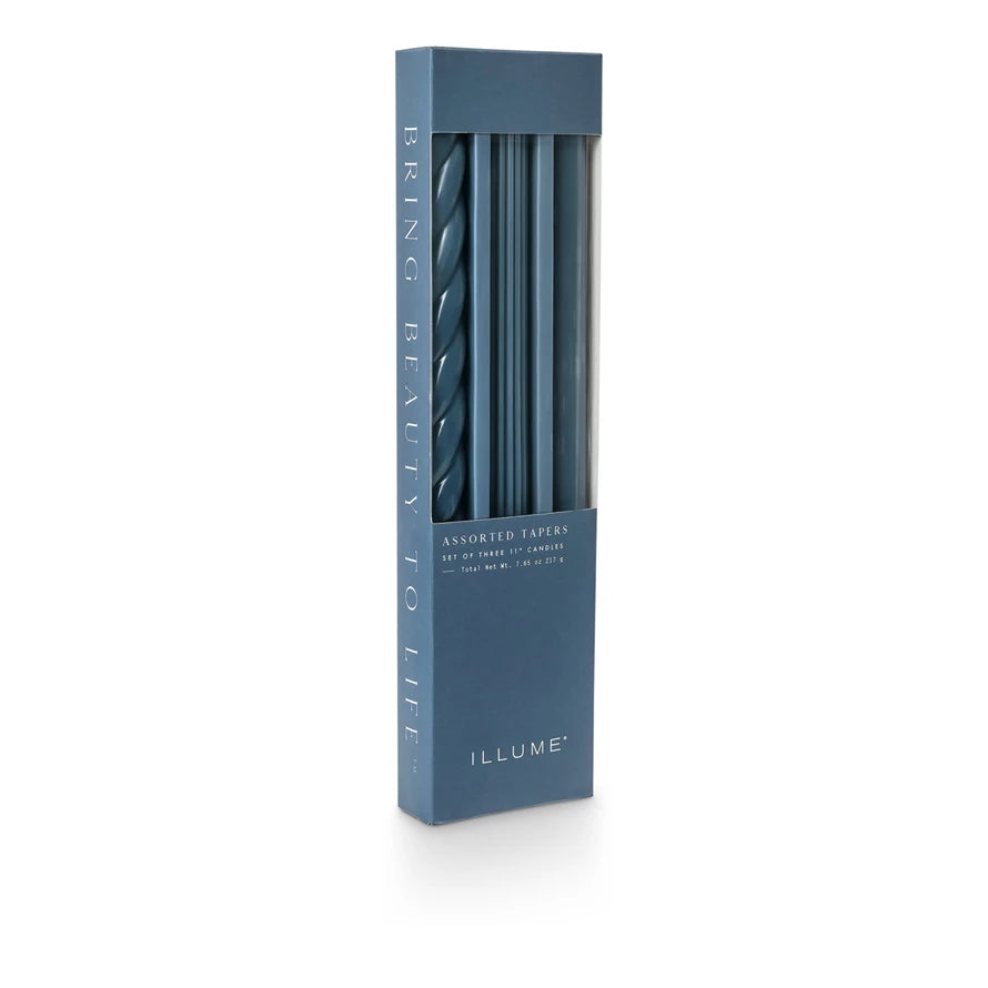 Assorted Candle Tapers 3-Pack - Unscented - Blue