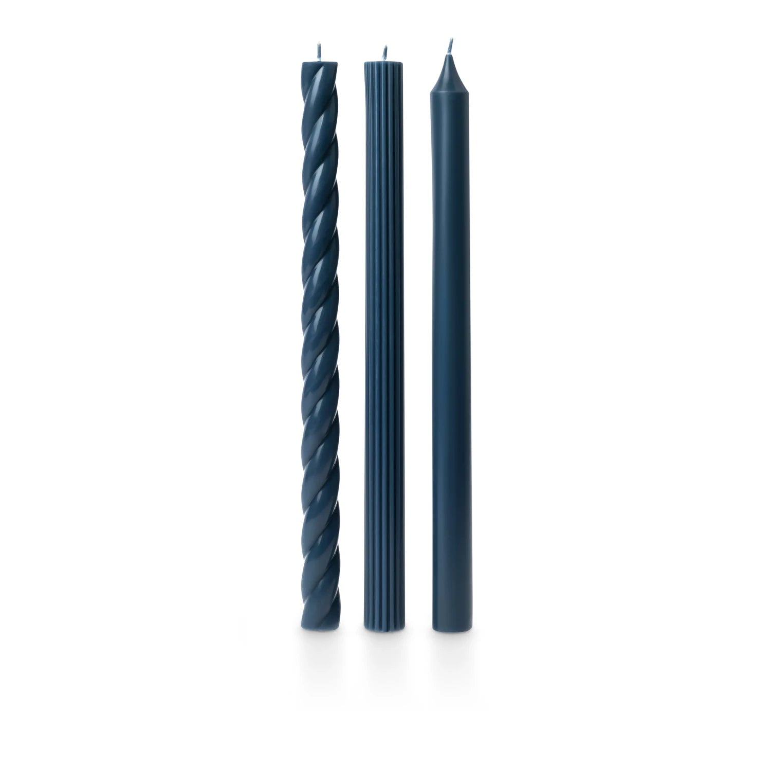 Assorted Candle Tapers 3-Pack - Unscented - Blue