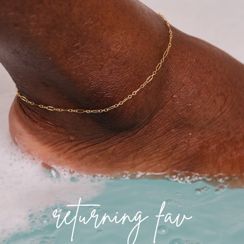gold fill chain 9 inch anklet