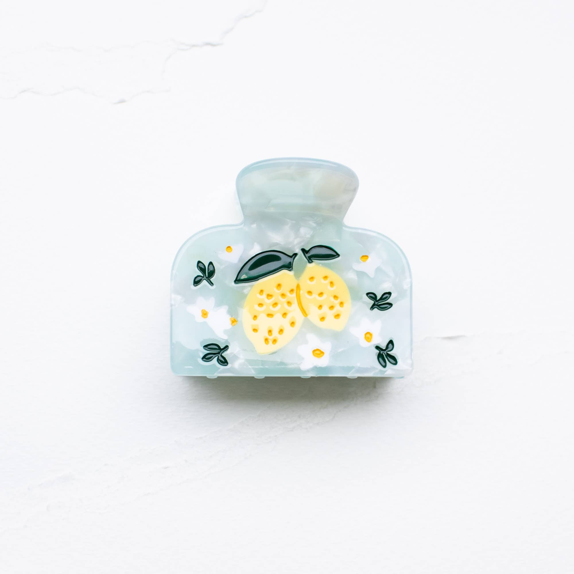 Eco Lemon Tree in Bloom Hair Claw Clip - blue