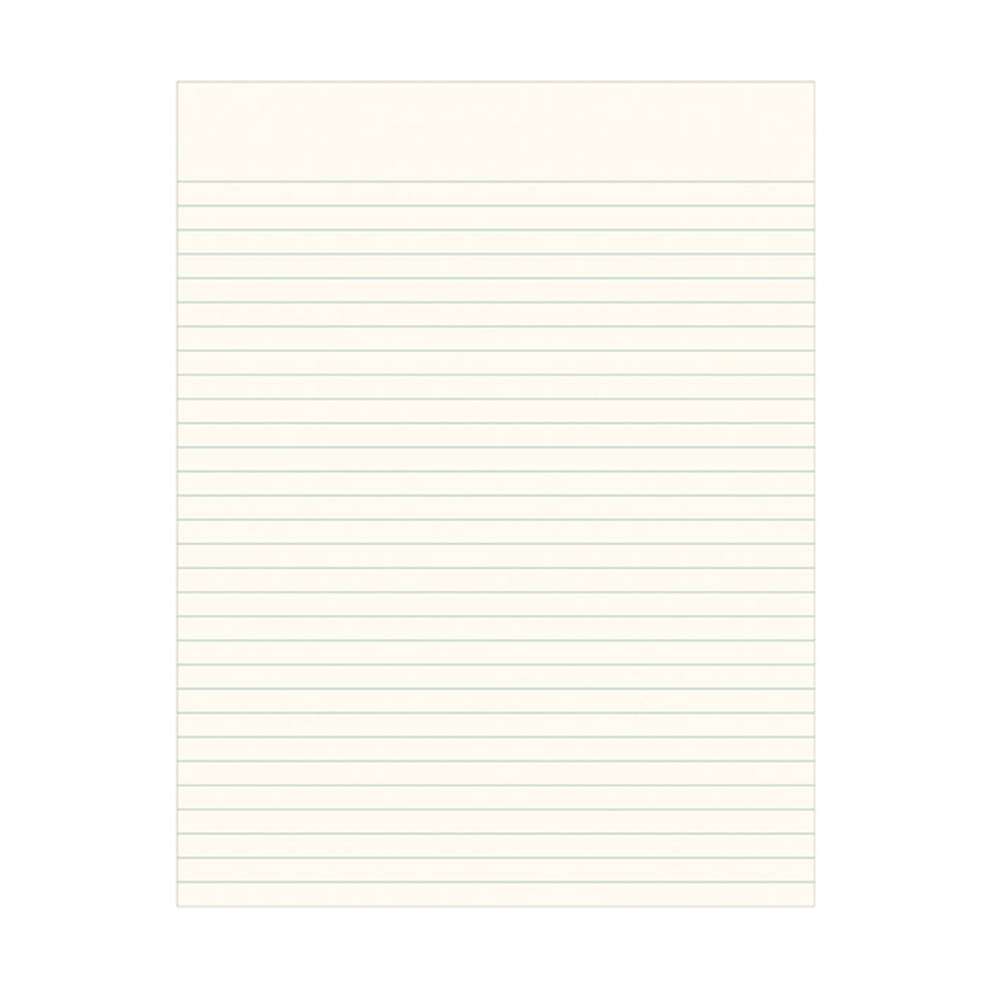 White paper with horizontal lines on a white background
