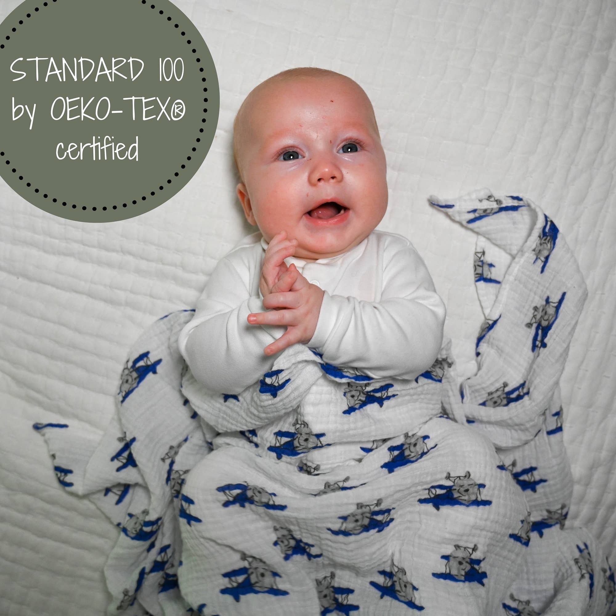 Up, Up, Up and Away Baby Muslin Swaddle Blanket
