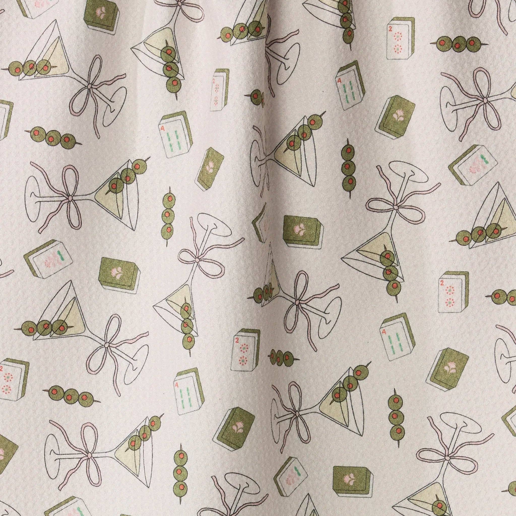 Martini Tiles Tea Towel - Mahjong