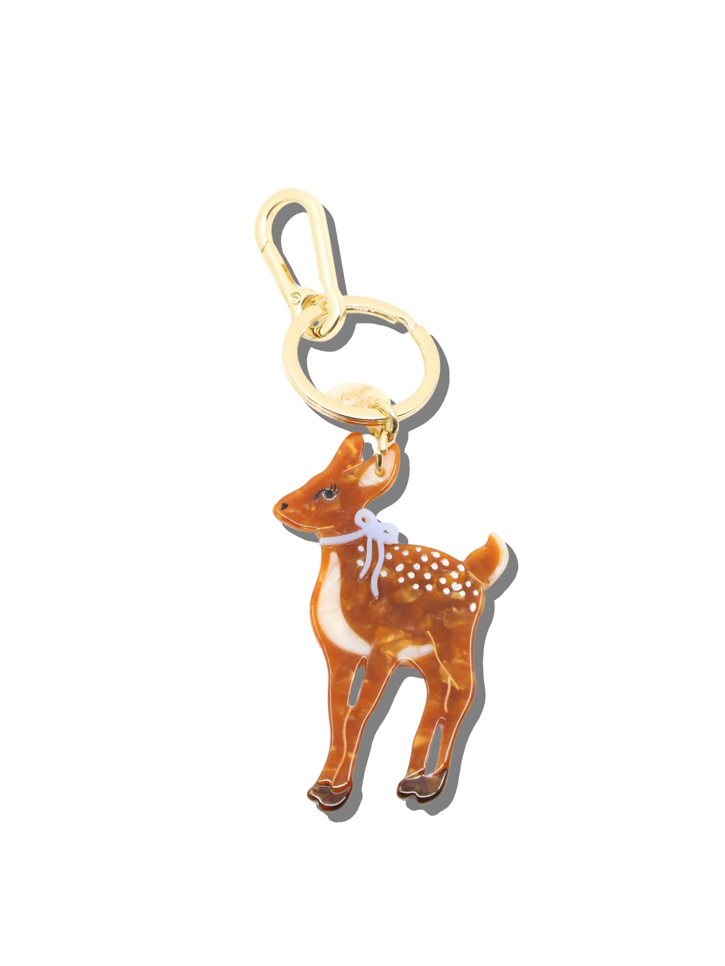 Hand-painted Fawn Bag Charm + Keychain | Eco-Friendly