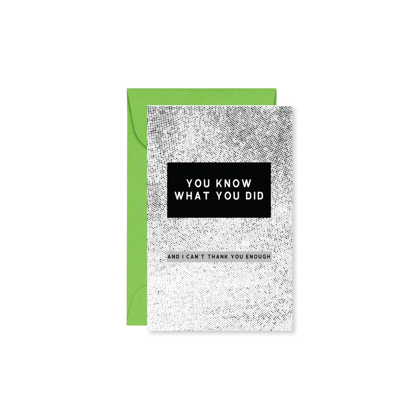 You Know What You Did Mini Card