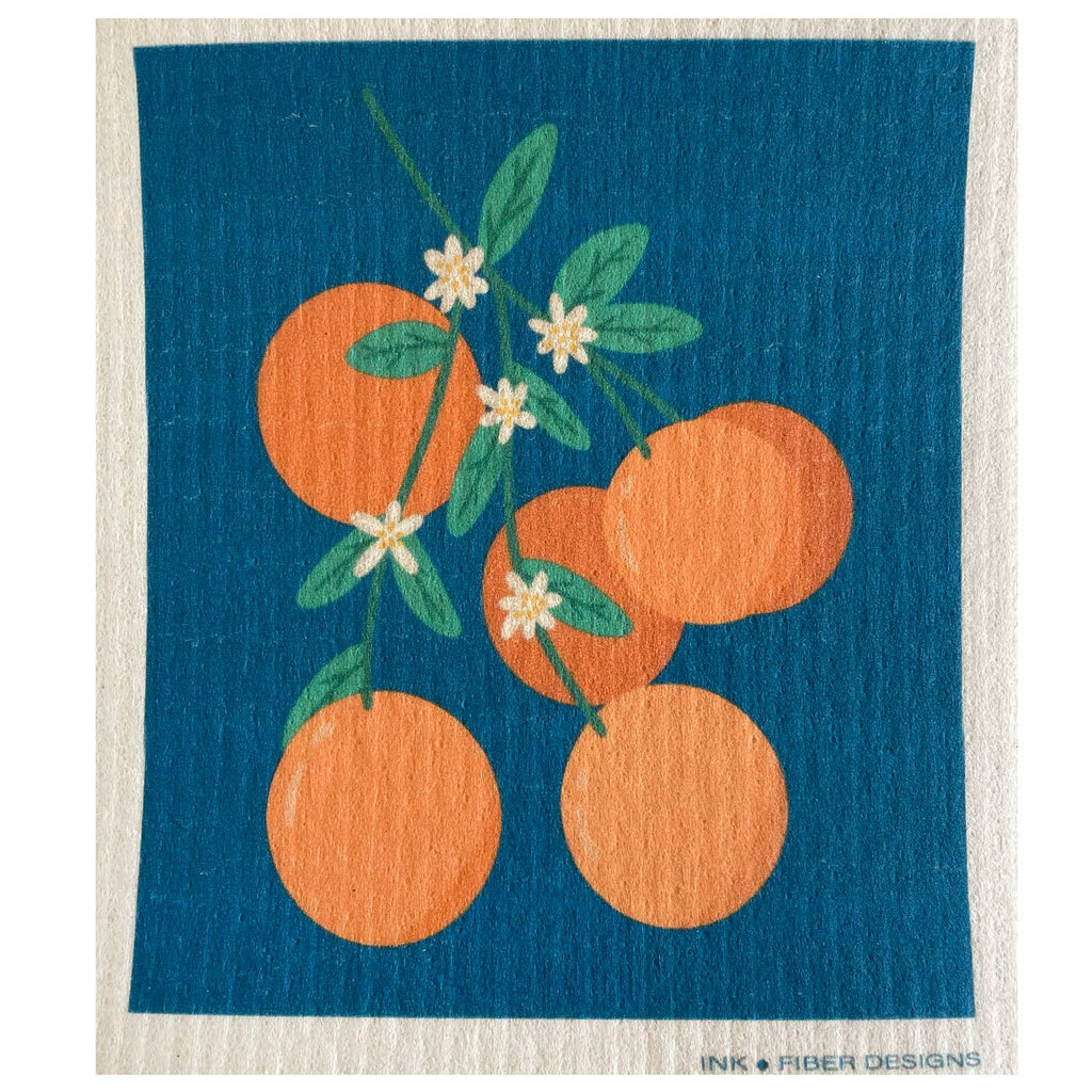 Say goodbye to soggy, smelly dishcloths! This Swedish Dishcloth is here to save the day. Made from innovative Swedish material, it absorbs 20x its weight and dries quickly, keeping your kitchen clean and fresh. Plus with its quirky design, dish duty just got a whole lot more fun!  Orange Blossoms    Measures  7x7.5 inches  Material  70% cellulose 30% cotton. 