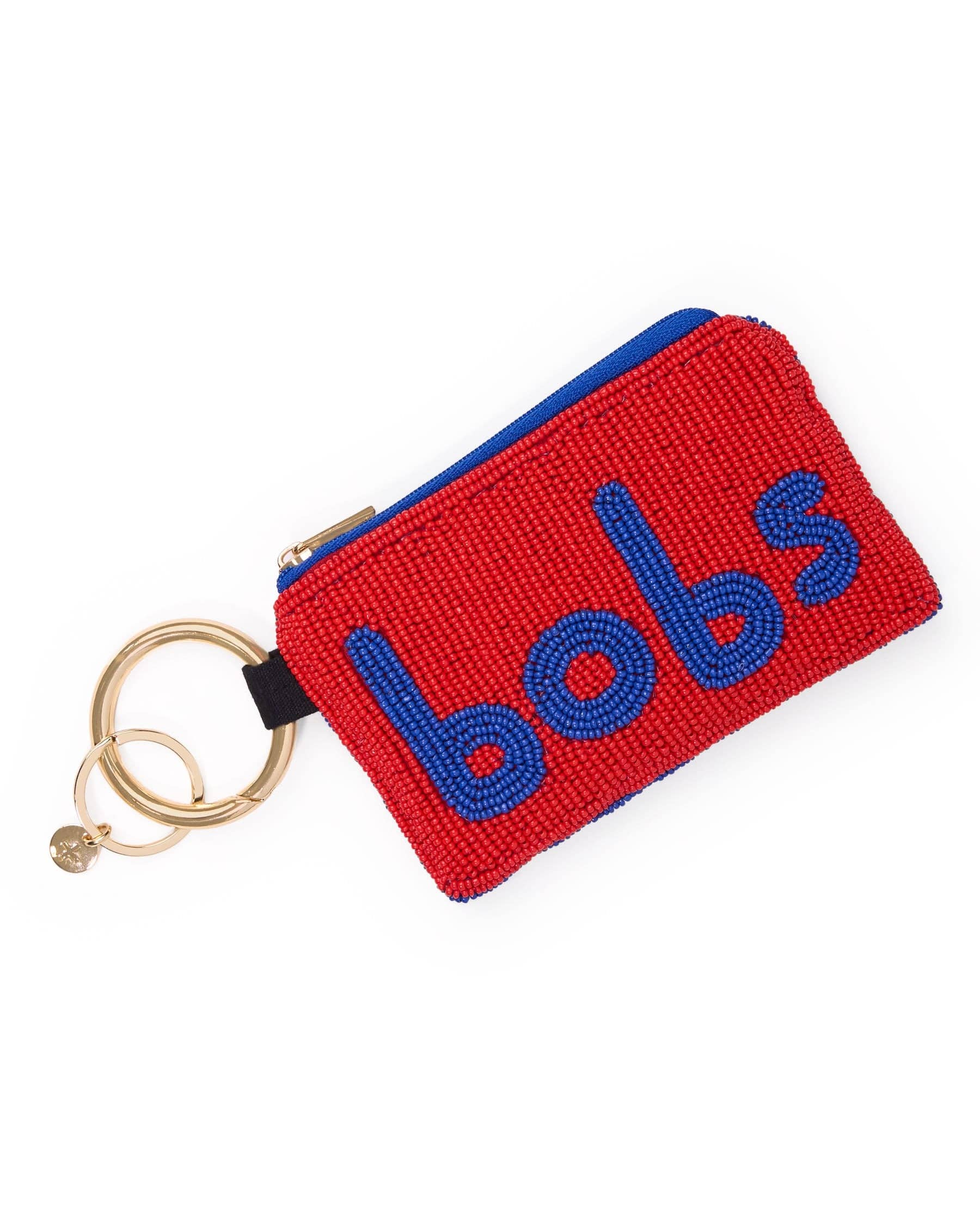Mary Bits + Bobs Beaded Coin Purse Navy