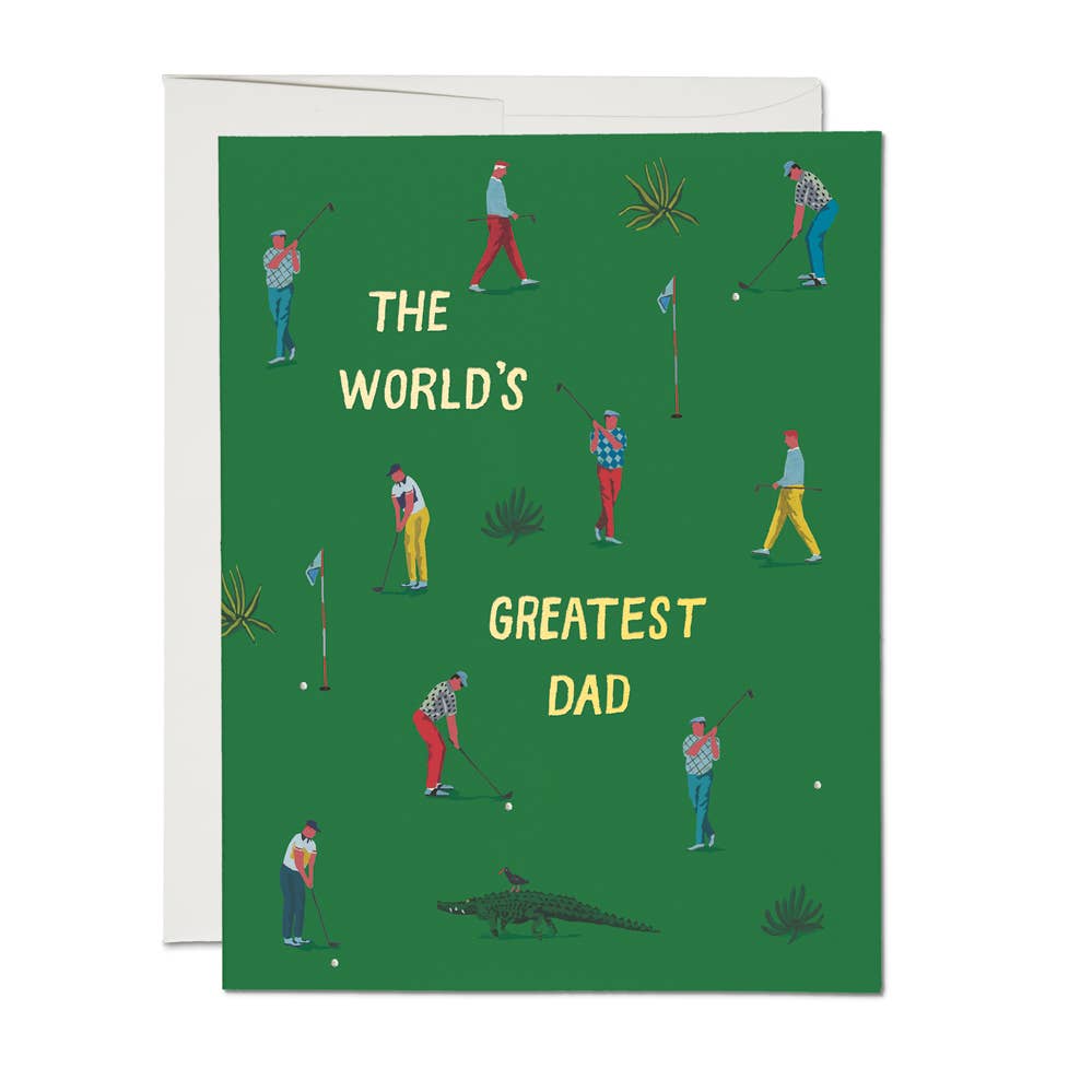 Putt a smile on Dad's face with this tee-rific Golf Dad Father's Day card. Perfect for the golf-loving dad in your life, this card will surely let him know he's a hole-in-one. Fore a day of love and appreciation, give him a card that's above par!