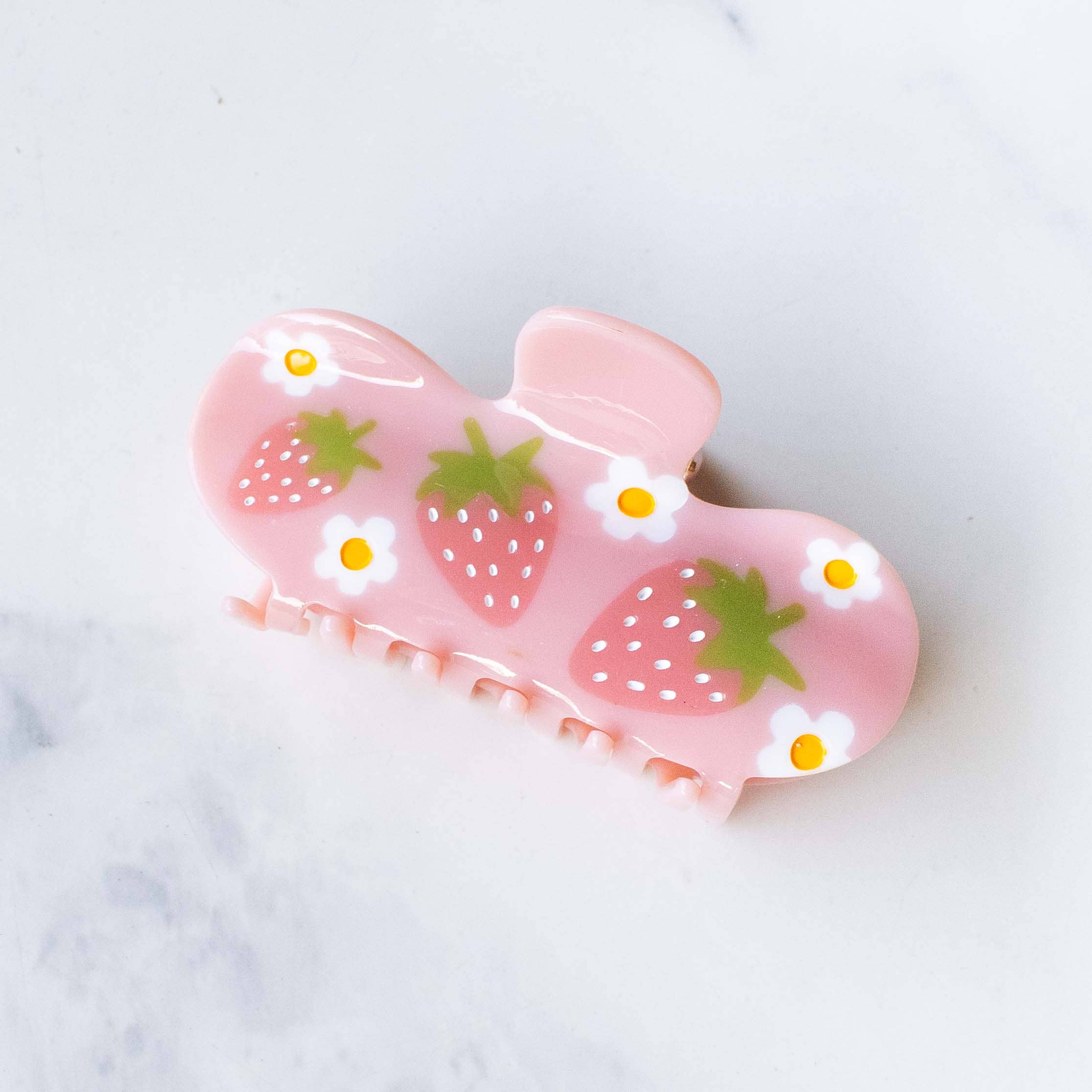 Strawberry Farms Curved Hair Claw Clip - Pink Blush