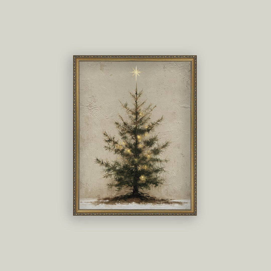 Simple Christmas Tree Art Print - 14x18
