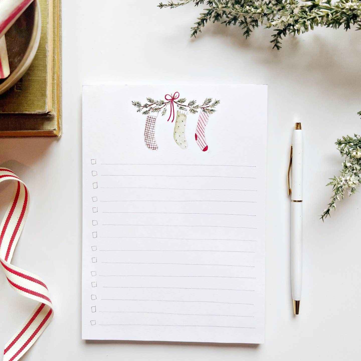 Christmas Checklist Notepad - Stockings