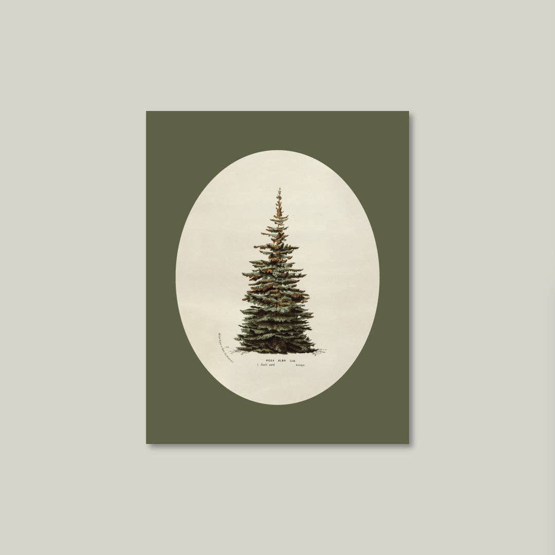 Bring timeless holiday charm into your space with this classic winter green tree artist board. Featuring an elegant oval cutout design against a rich green background, it captures that coveted vintage aesthetic perfectly. The matte finish adds understated sophistication, making it an ideal accent piece for seasonal décor or year-round display.