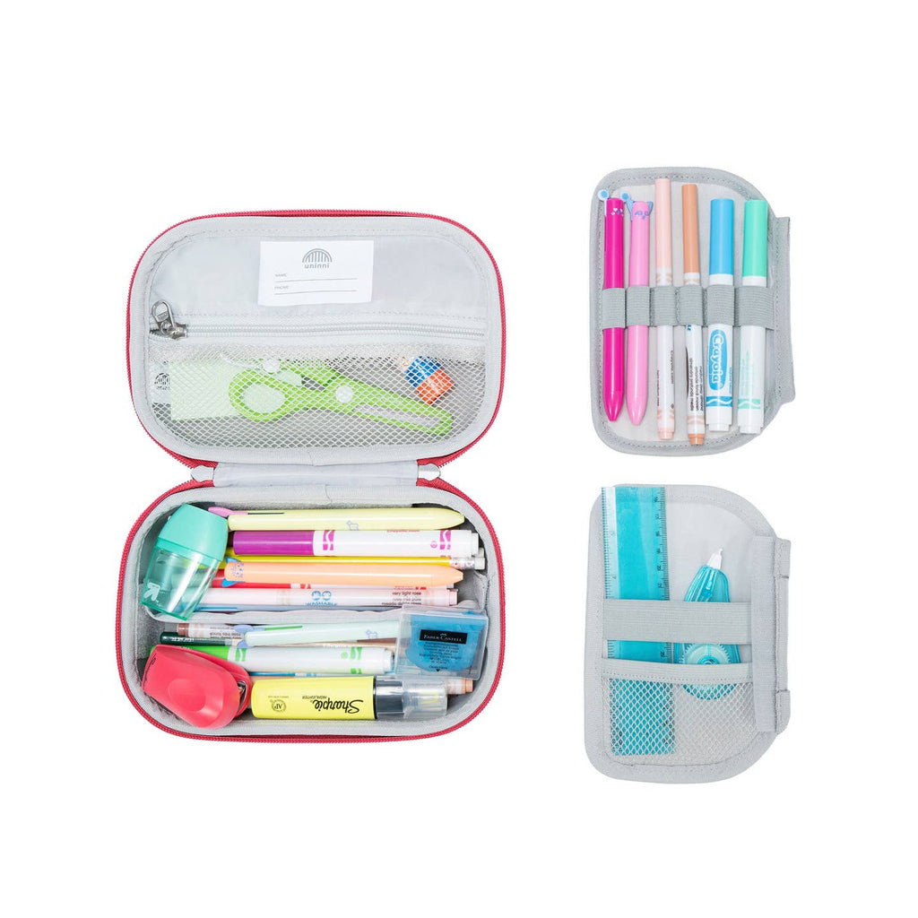 Keep your writing tools organized and stylish with the Arden Pencil Case in & Blue Color Block design. This quirky and playful case adds a touch of fun while holding all your pencils, pens, and markers in place.