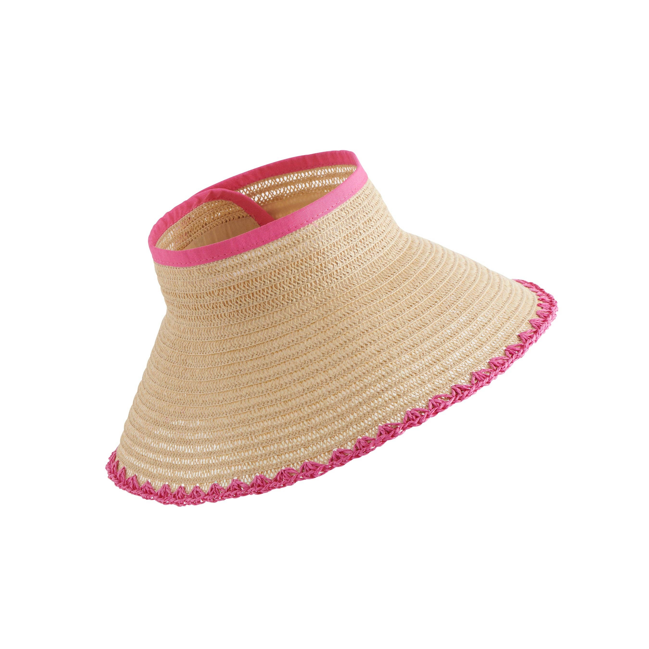 The Playa Foldable Visor is your ultimate sunny-day companion, effortlessly blending chic style with functionality. Made from lightweight straw with a wide brim for optimal sun protection, this visor features vibrant contrast trims that add a playful pop of color. Its foldable design makes it travel-friendly—just roll it up, secure it with the built-in elastic band, and toss it in your tote. Whether you're lounging on the beach or enjoying a picnic, this visor is a must-have for sunny adventures.