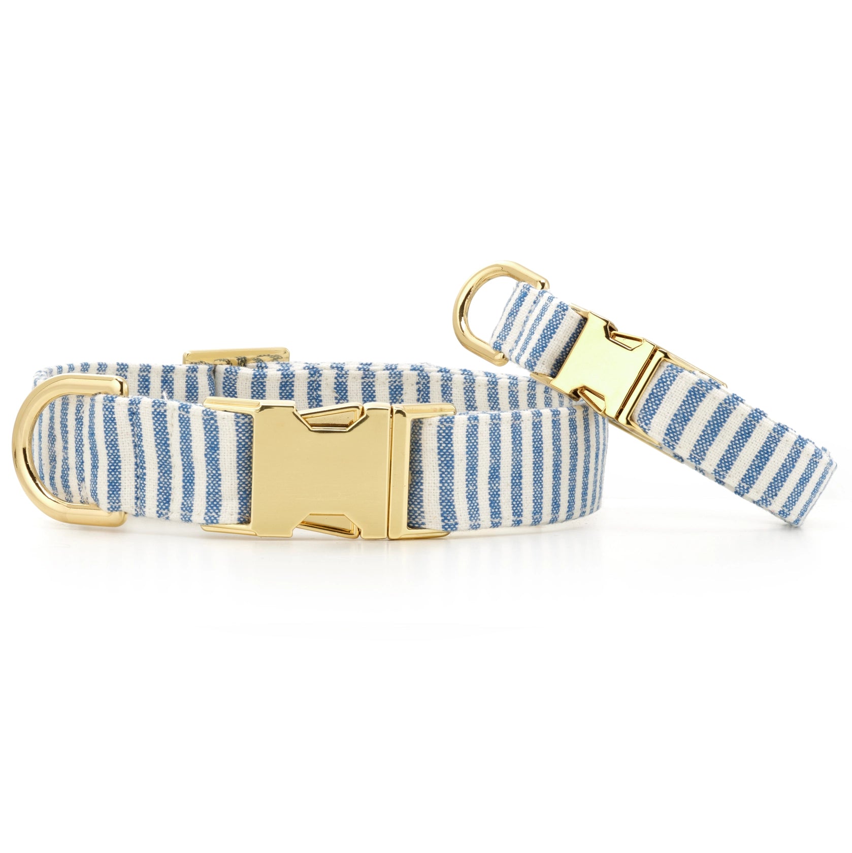 Lake Blue Stripe Spring Dog Collar - 4 Sizes
