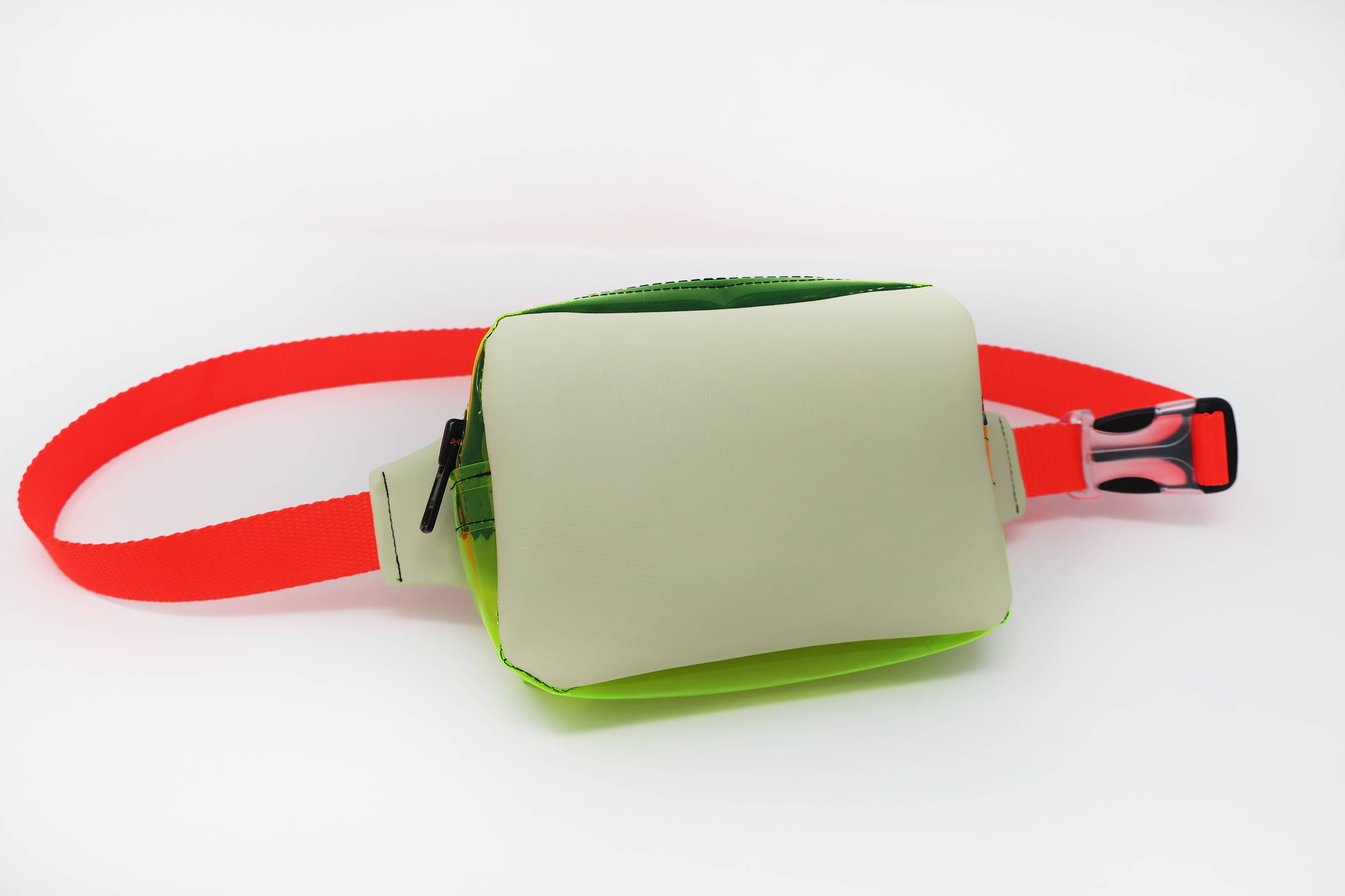 Cream & Yellow w/ Neon Orange Strap Fanny Pack