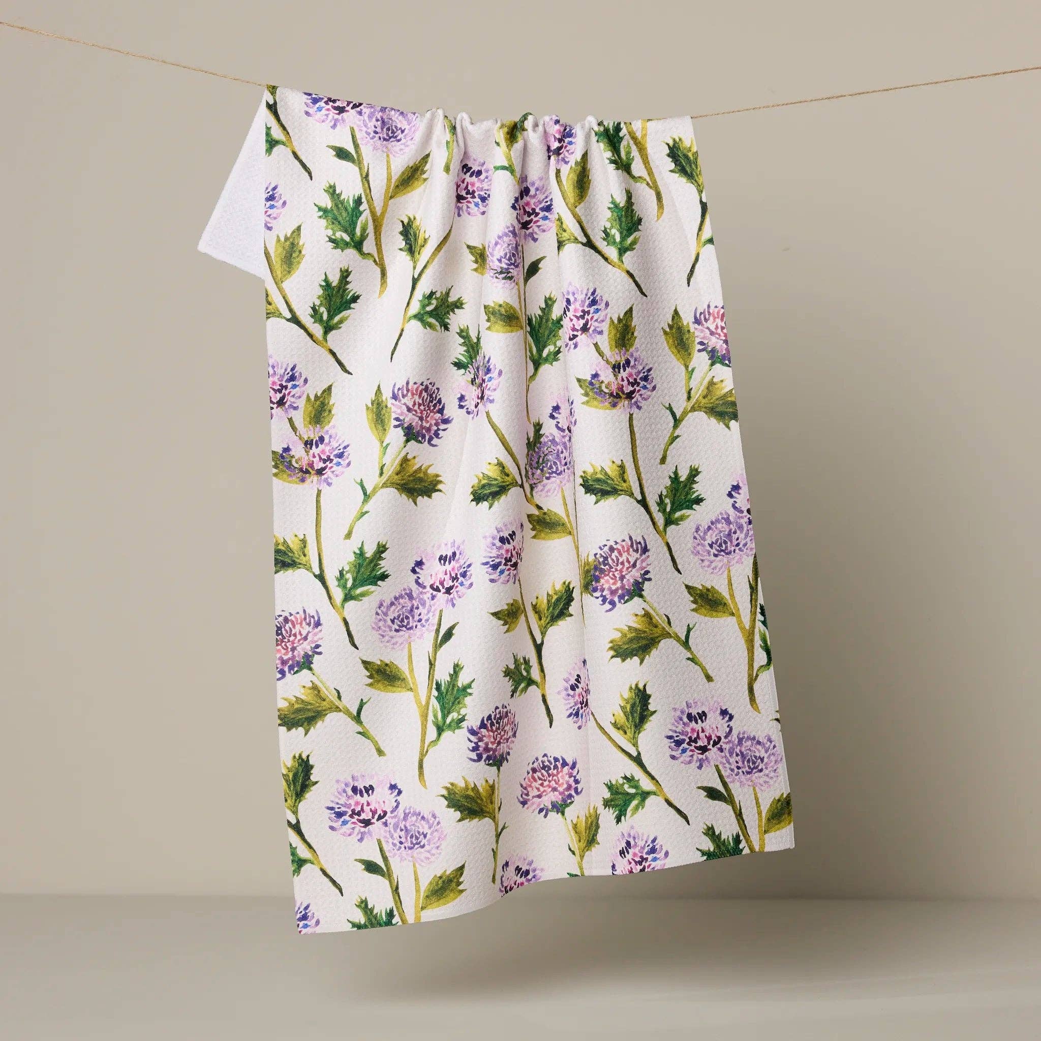 Blooming Thistle Tea Towel