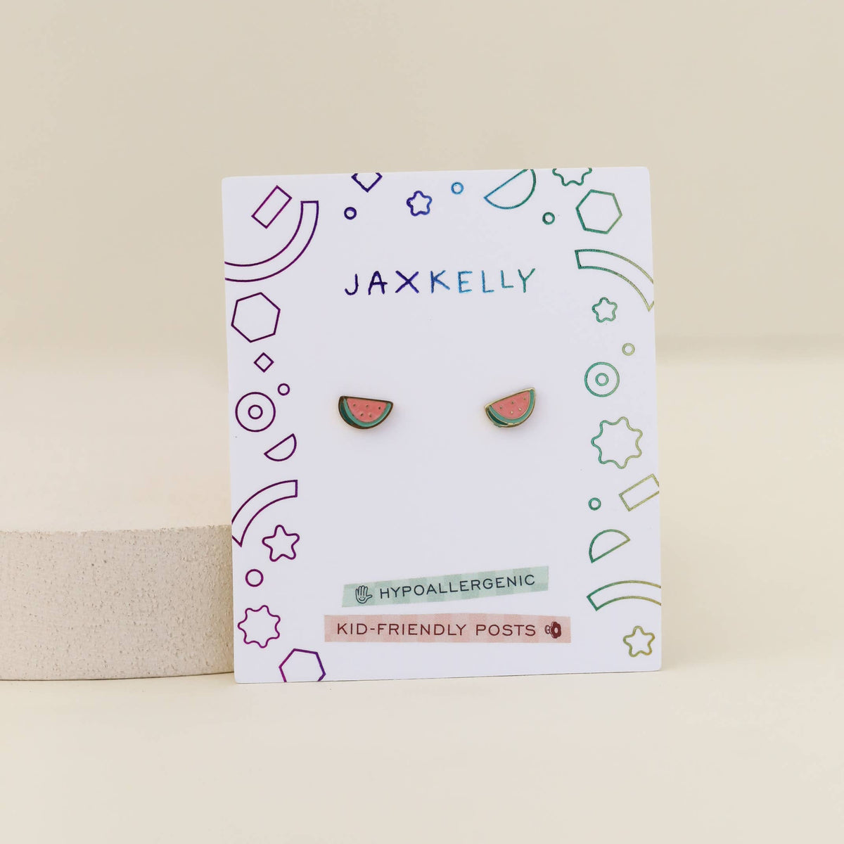 Watermelon Enamel Flat Back Kids Earrings