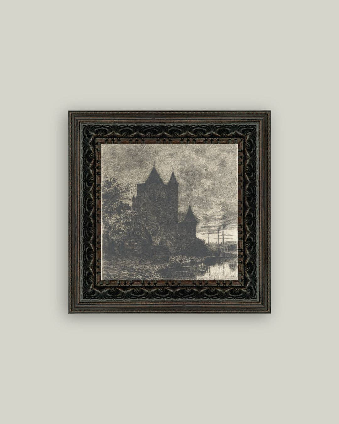 Haunted Chateau Framed Antique Art