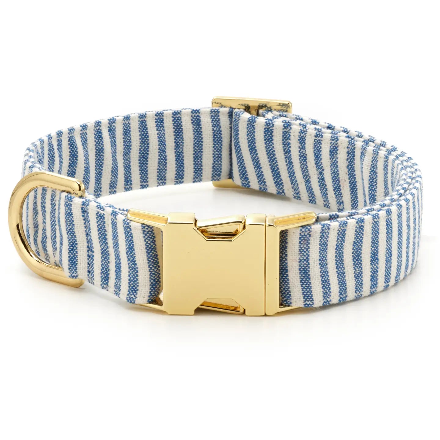 Lake Blue Stripe Spring Dog Collar - 4 Sizes