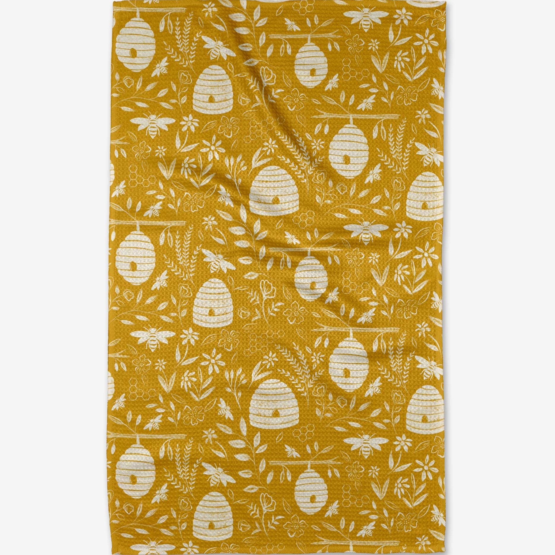 Gold Beehive design Tea Towel