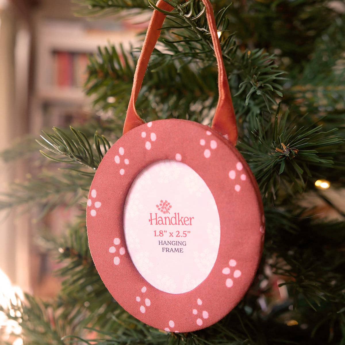 Red Dottie Fabric Frame Ornament