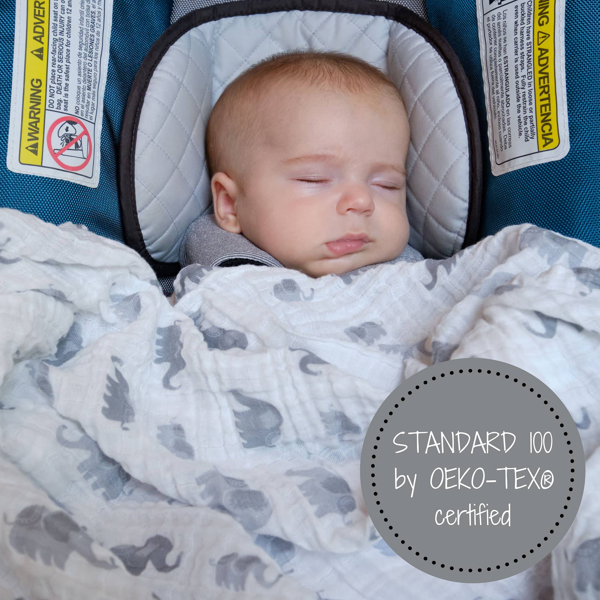 Elephantastic Baby Muslin Swaddle Blanket