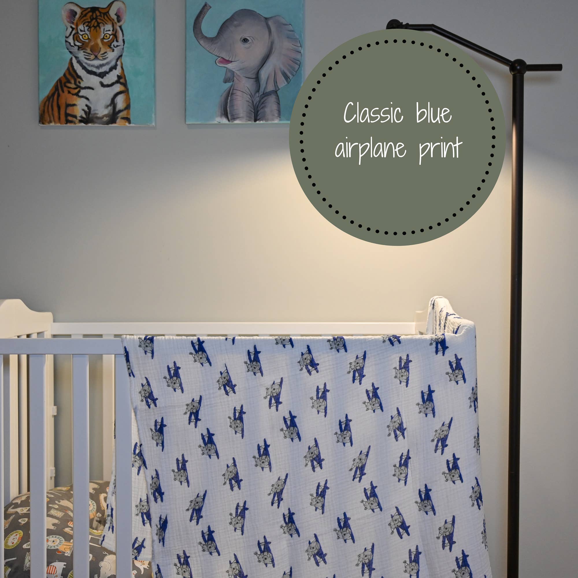 Up, Up, Up and Away Baby Muslin Swaddle Blanket