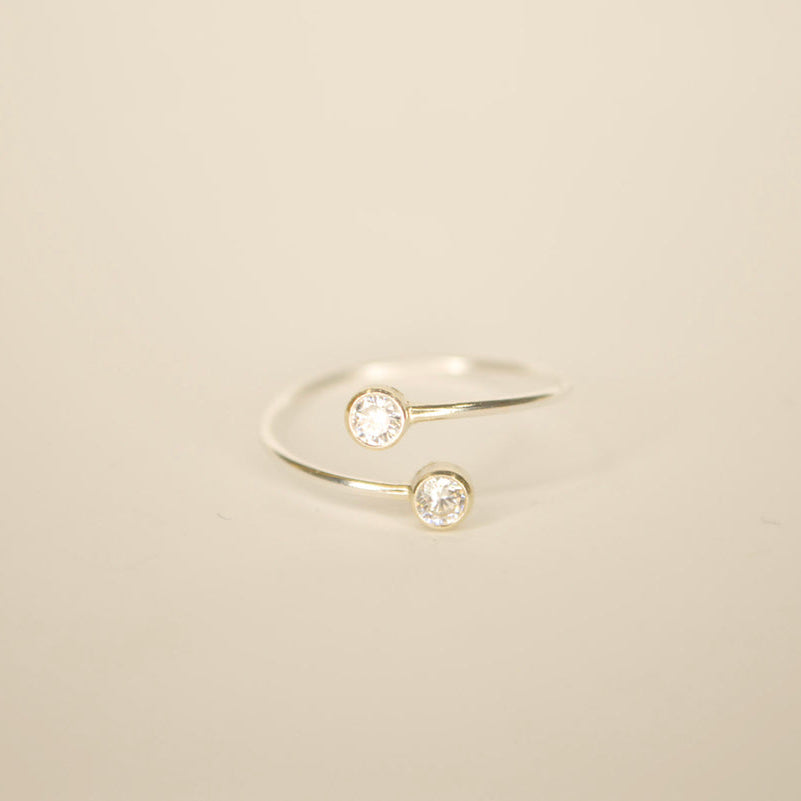 Silver Twin Flame Adjustable Ring - Syd Squared