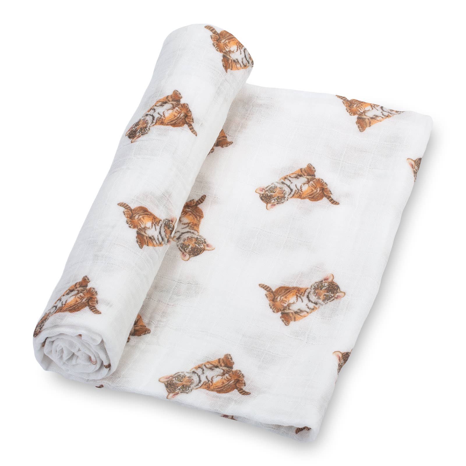 swaddle baby blankets with tiger pattern on a white background