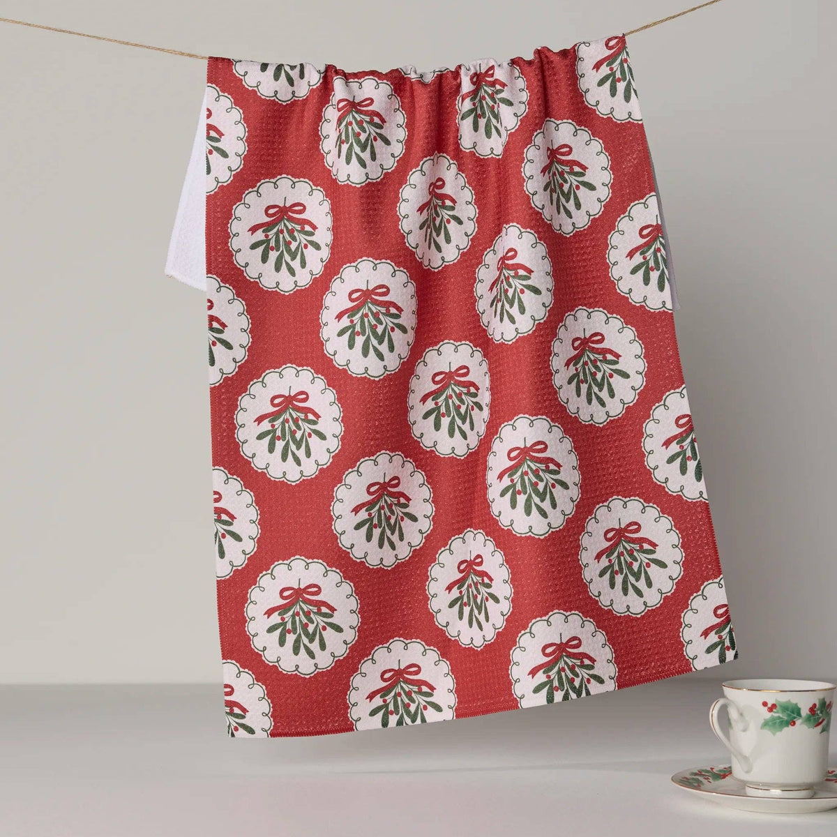 Merry Mistletoe Tea Towel