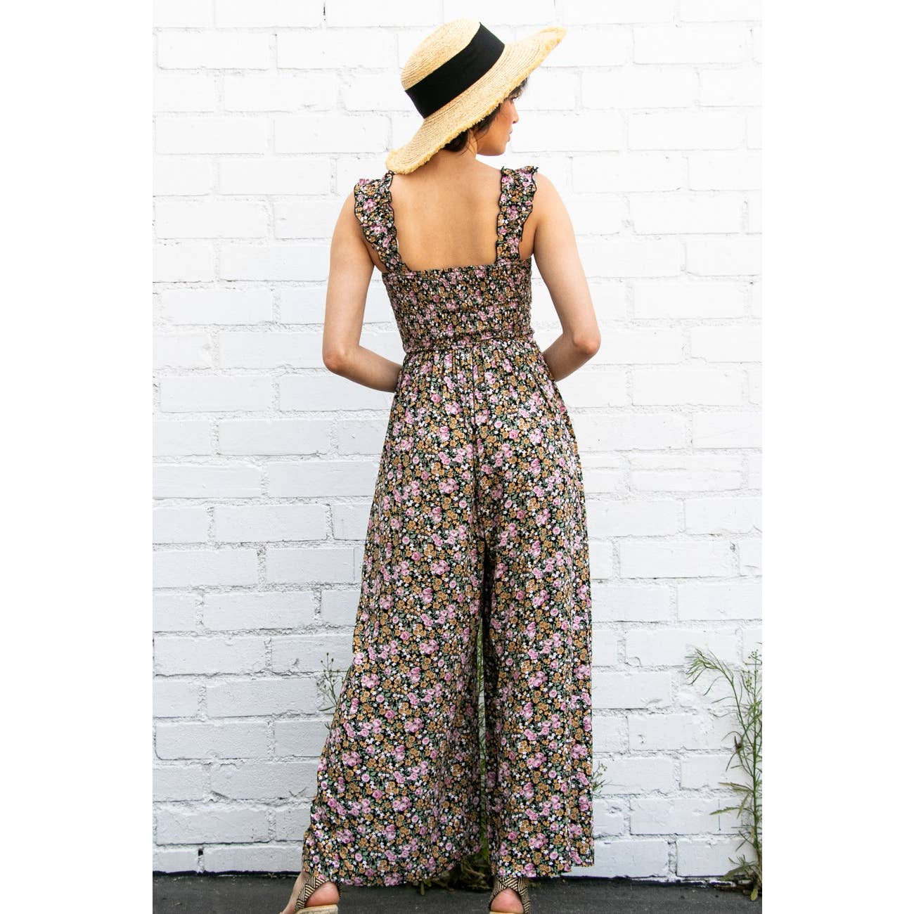 Vintage Floral Super Comfy Flowy Jumper Jumpsuit