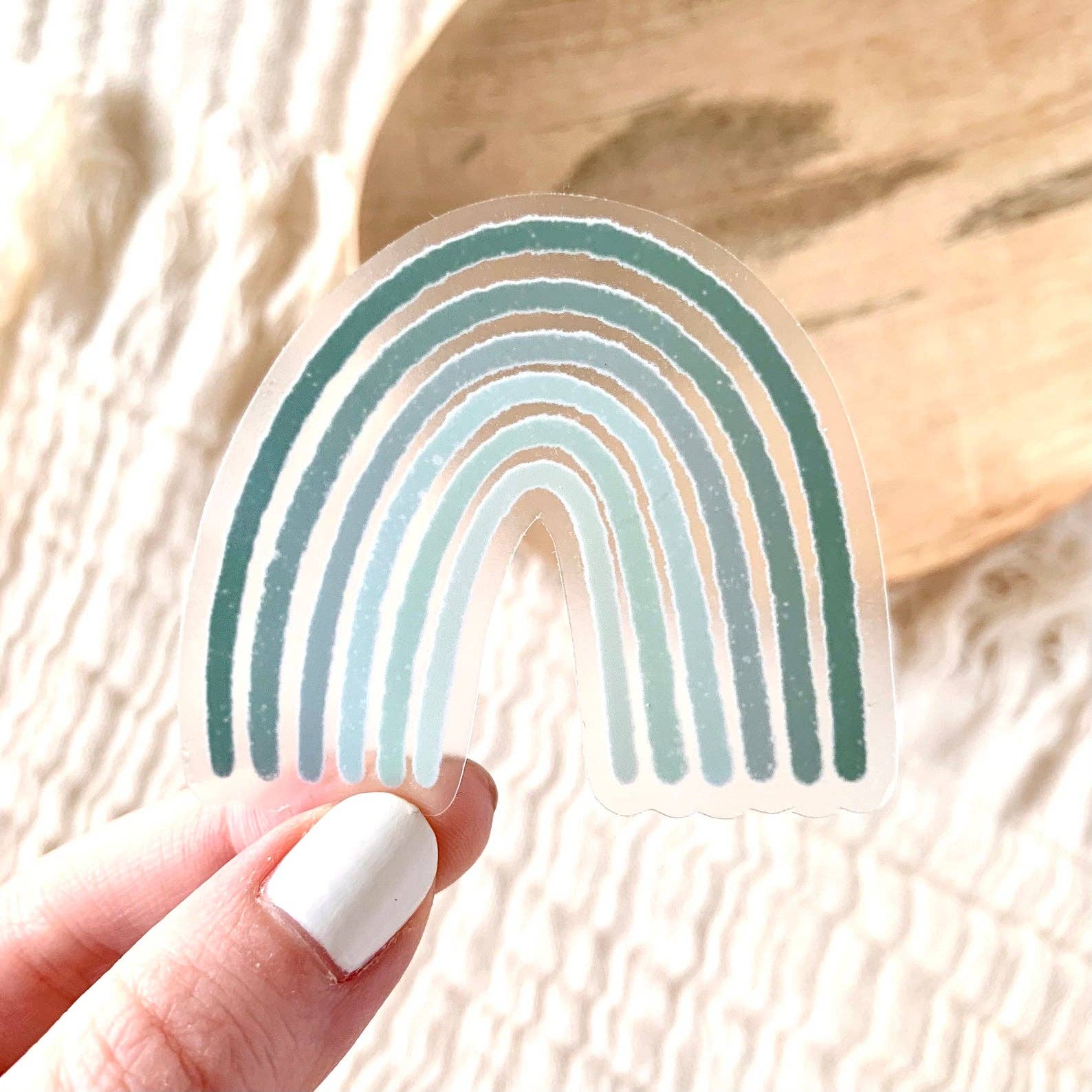 Clear Blue Rainbow Sticker