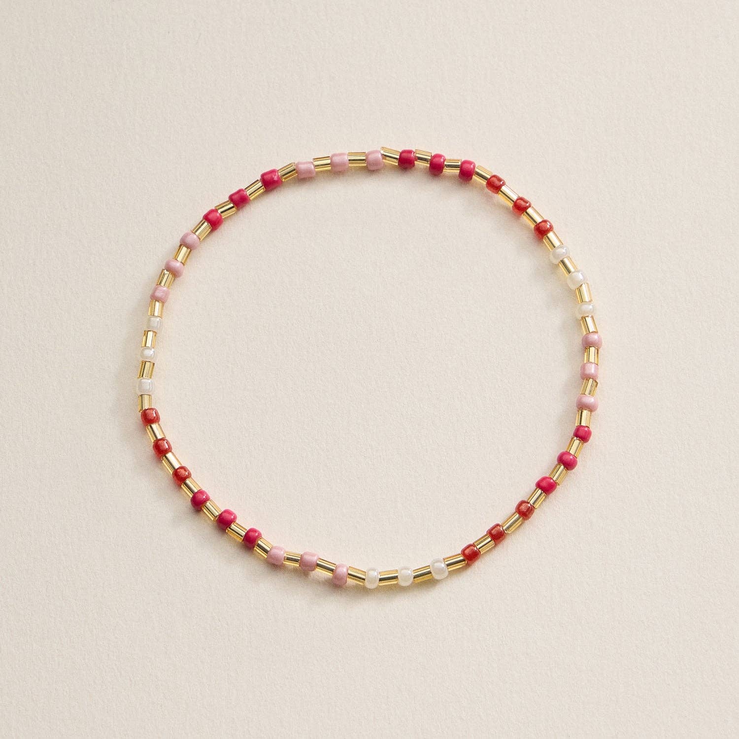 Beaded Heart Charm Bracelet Set