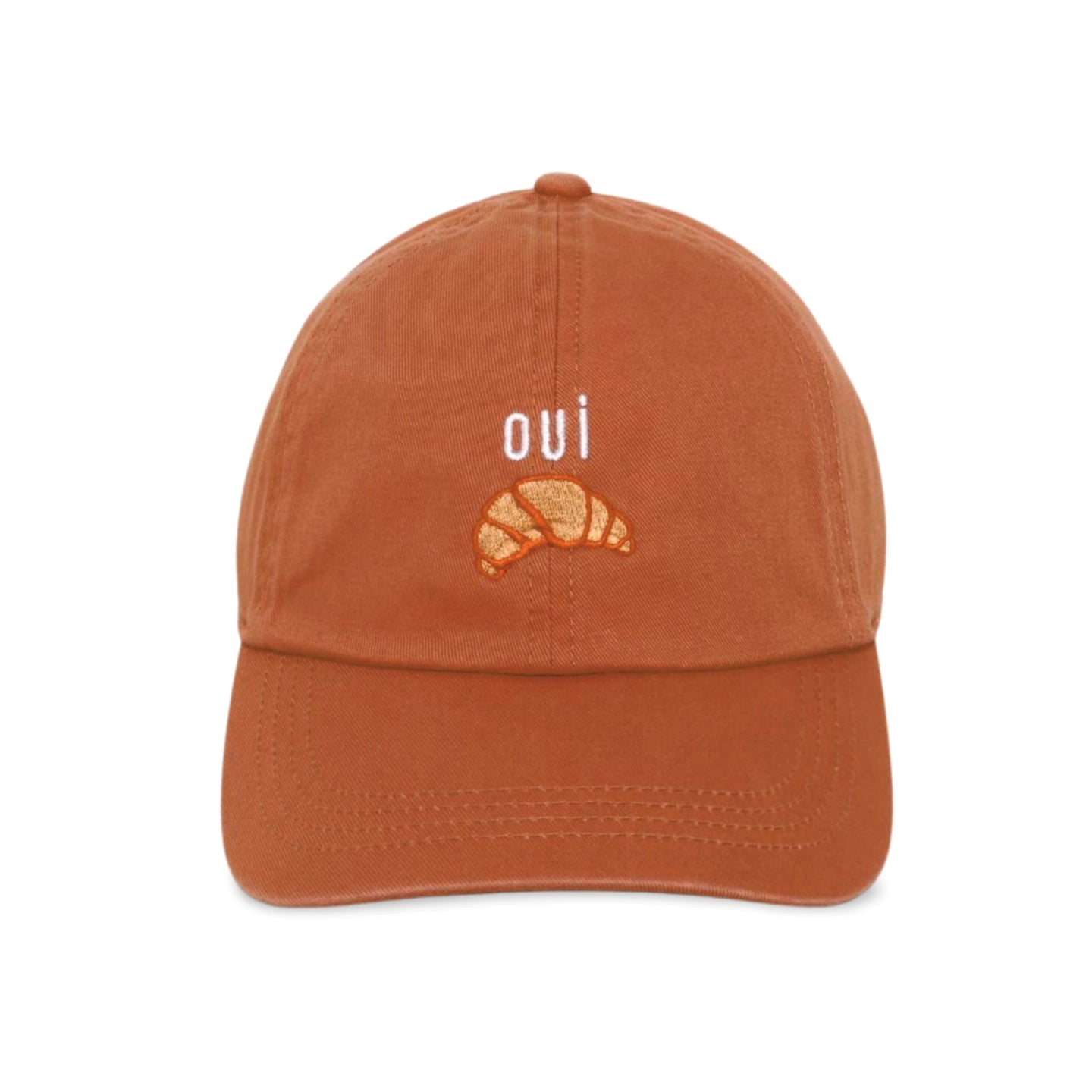 Channel your love for croissants while staying stylish and protected from the sun. Perfect for any outfit, this clay colored cap adds a touch of playfulness and charm. Vive la France.