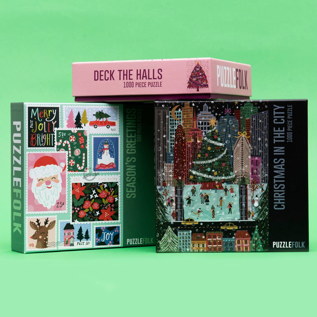 The magic of Christmas in the City truly comes to life as you immerse yourself in this beautiful puzzle.     Product Info  1000 piece puzzle  Finished puzzle dimensions  20" x 27"  Box dimensions  9" x 9" x 2"