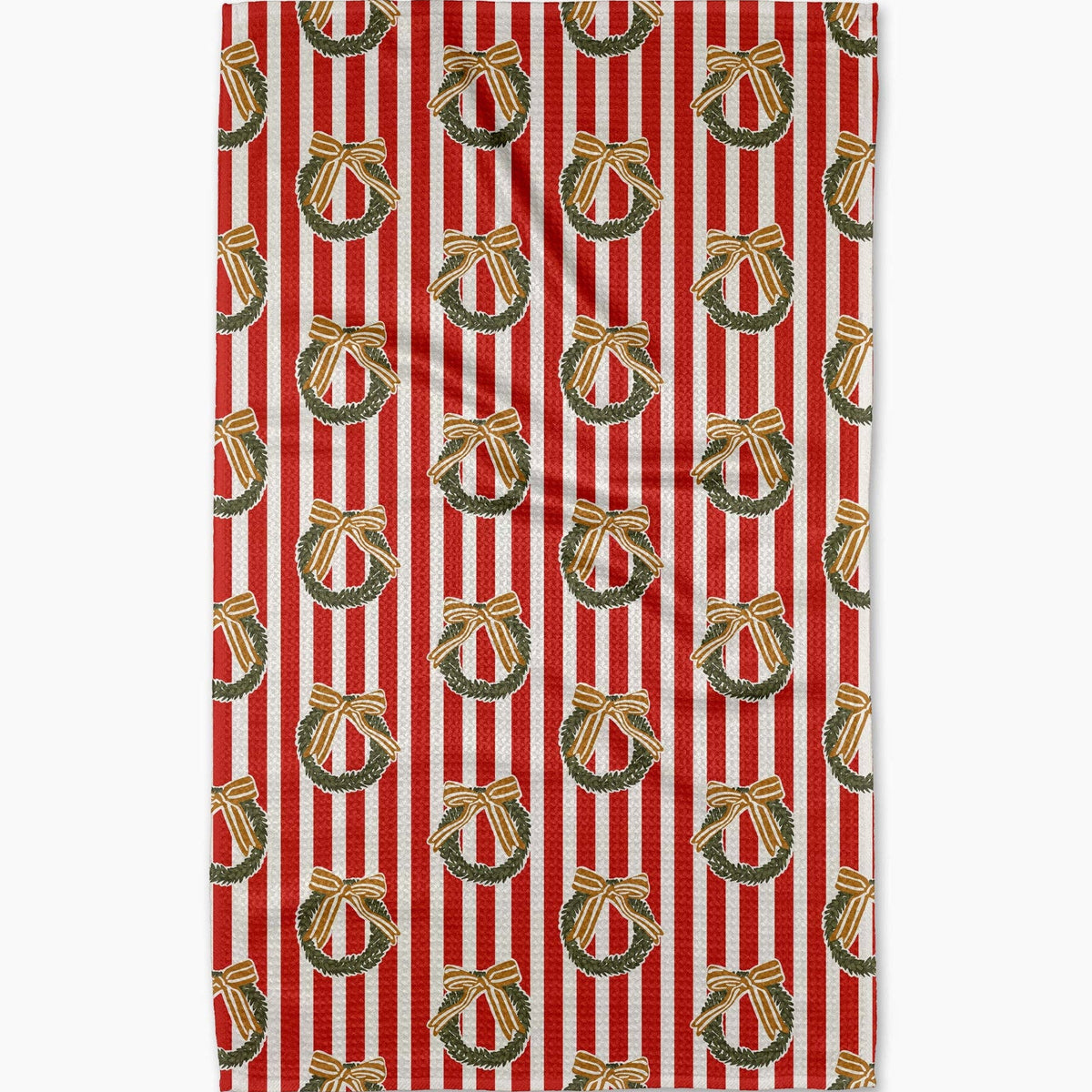 Red Wreaths Tea Towel