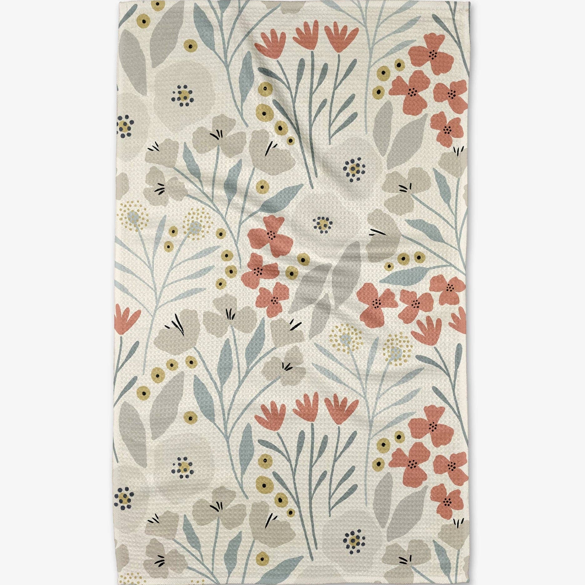Floral patterned towel on a white background